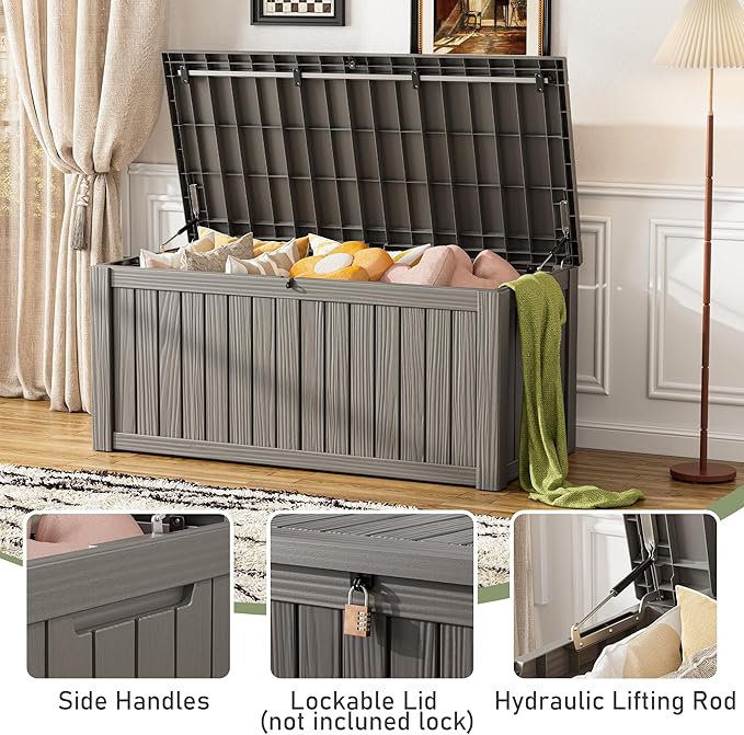 Outdoor Storage Box, Resin Deck Boxes Indoor and outdoor, Waterproof Storage - Image 3
