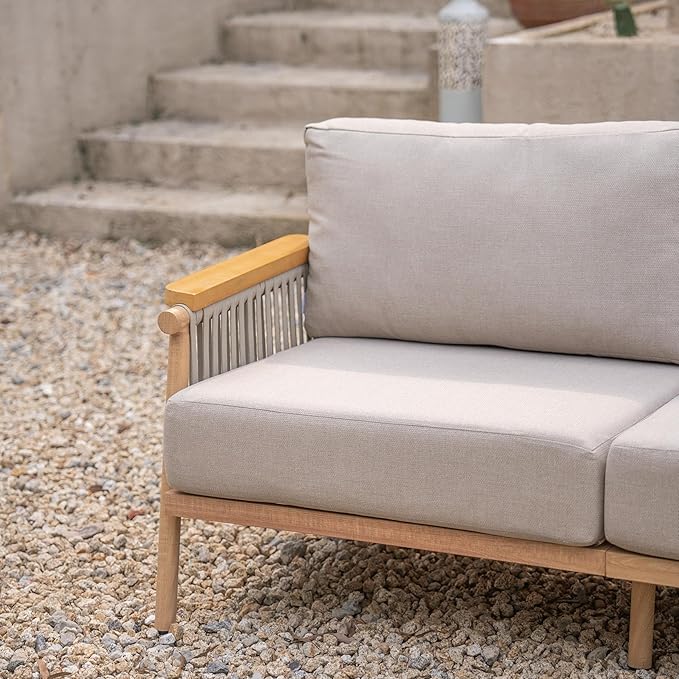 Acanva Modern All-Weather Aluminum Outdoor Patio Sofa - Image 11
