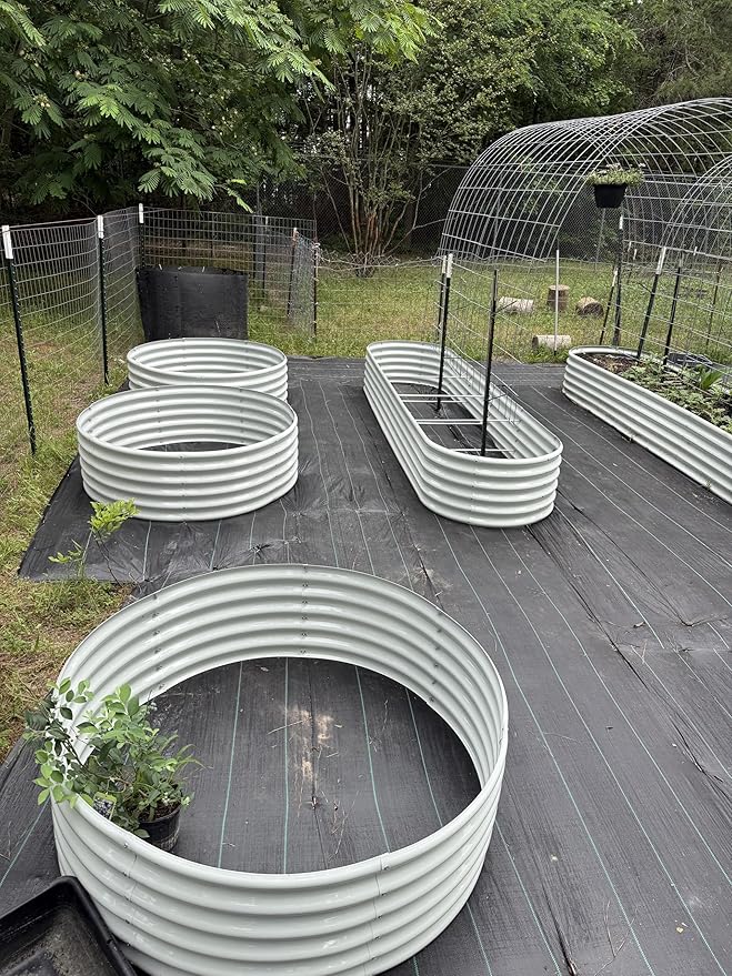 A ANLEOLIFE Set of 5, 18 Inch Tall Raised Garden Beds Kit, Large Oval & Small - Image 5
