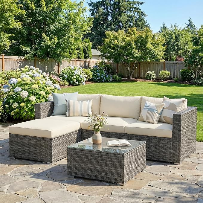 Outdoor Patio Furniture Set, Rattan Outdoor Sectional Furniture, Patio - Image 7