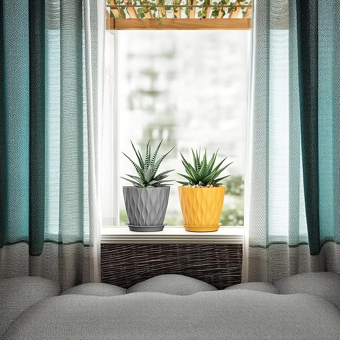 5 Inch Planter Pots, 6 Pack Indoor Planters, Small Flower Pots - Image 5