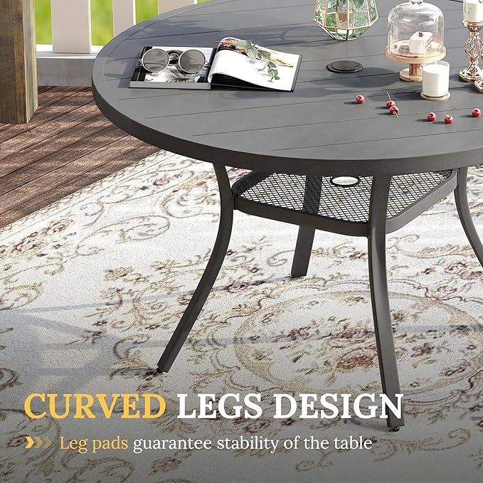 VICLLAX 47.2" Outdoor Round Patio Table - Image 4