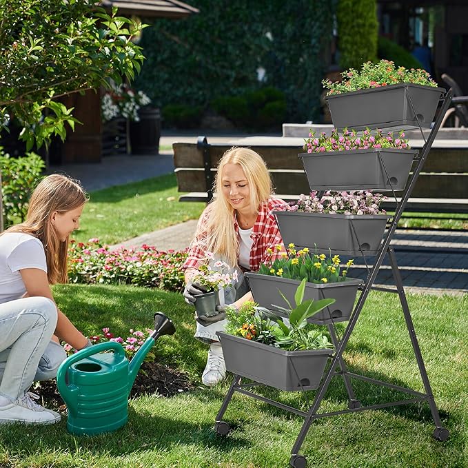 GENMOUS 5 Tier Raised Garden Bed Tall 45FT Vertical Elevated Garden Planter - Image 7