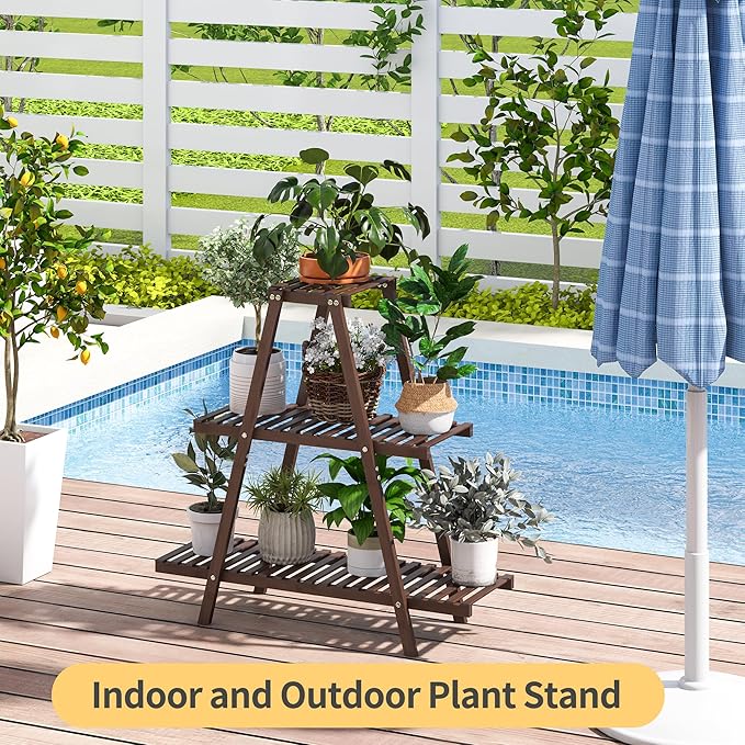 Plant Stand Indoor, Outdoor bamboo Plant Rack - Image 8