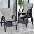 Patio Chairs Set of 6, Stackable Outdoor Dining Chairs by Vimstora