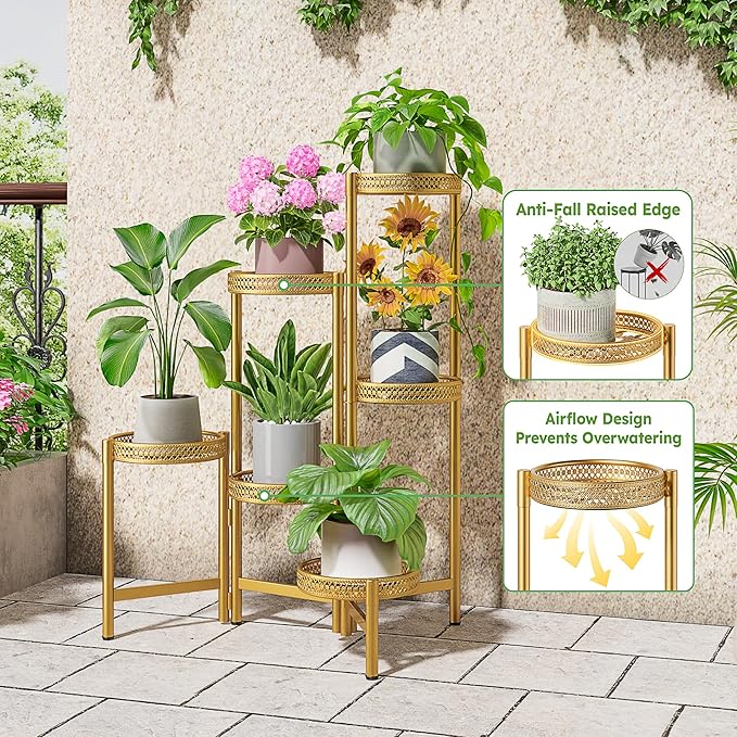 6 Tiered Plant Stand Indoor for Multiple Large Planter, Tall Heavy Duty - Image 4