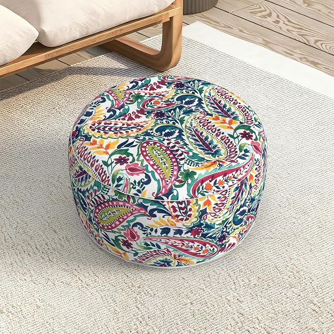 LVTXIII Indoor/Outdoor Extra Large Inflatable Ottoman Pouf D31 x H14 Inch - Image 5