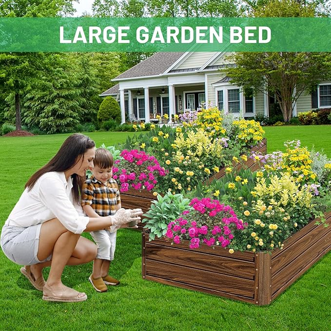 SnugNiture 2 Pcs 6x3x1FT Raised Garden Bed Galvanized Planter Garden Boxes - Image 6