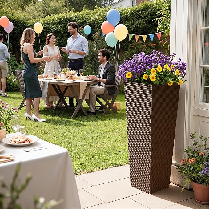 Greesum 32 Inch Tall Plastic Planters - Image 2