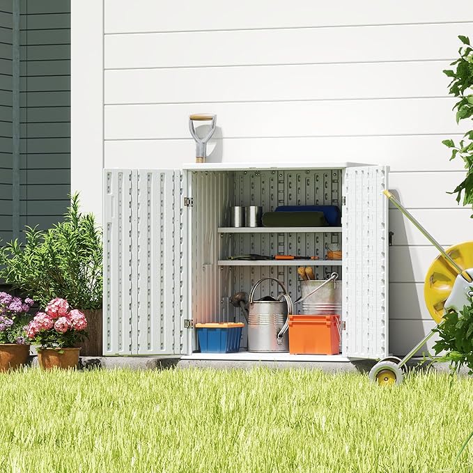 EHHLY Heavy Duty Small Storage Cabinet Outdoor Weatherproof, 14 Cuft Garage - Image 5
