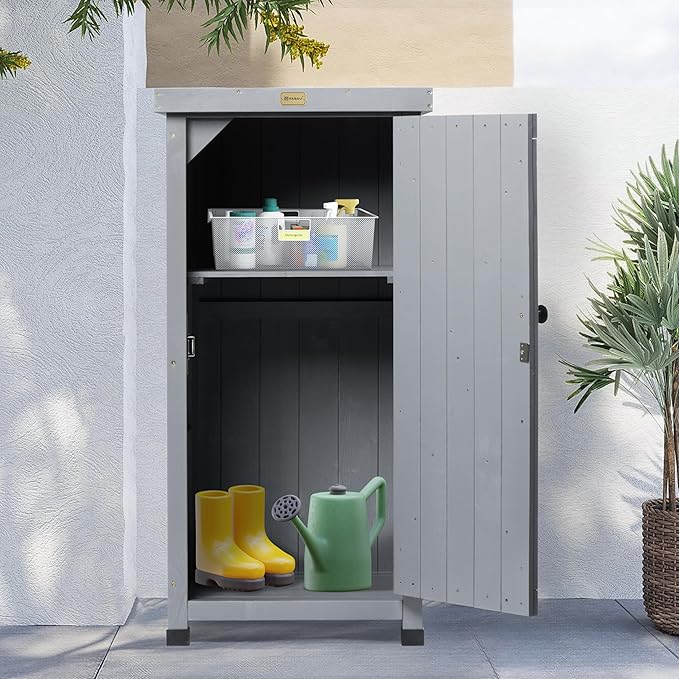 HABAU Outdoor Storage Cabinet for Patio, Garden Potting Bench Table - Image 6