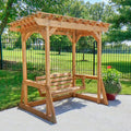 Backyard Discovery Callahan 8' x 5' Cedar Wood Outdoor Patio Pergola Swing Bench by BackyardDiscovery
