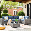 ovios 6 Pieces Patio Furniture Set, Outdoor Wicker Sectional Sofa by OVIOS