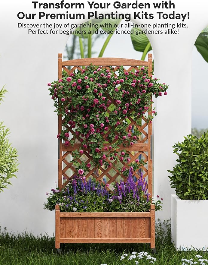 GarveeLife 2-Pack Tall Wood Planter Box - Image 3