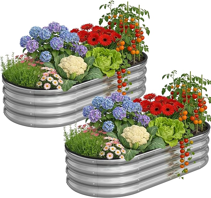 Galvanized Metal Raised Garden Bed Kit by Anmiro