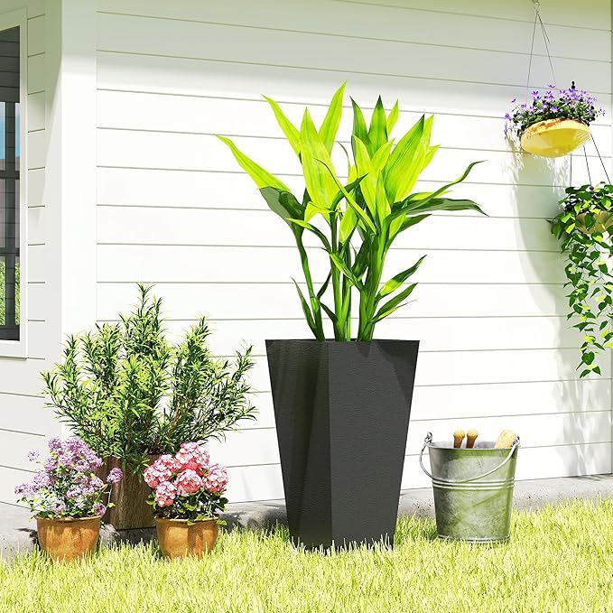 Outsunny 23 Inch Tall Planters for Outdoor Plants, Weather and UV Resistant - Image 8
