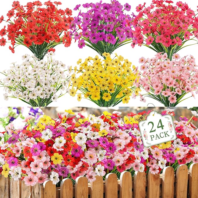 MACTING 24 Bundles Artificial Flowers by MACTING