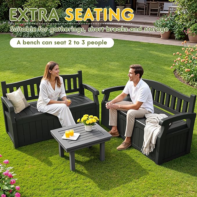 Greesum 80 Gallon Storage Bench Outdoor Deck Box - Image 7