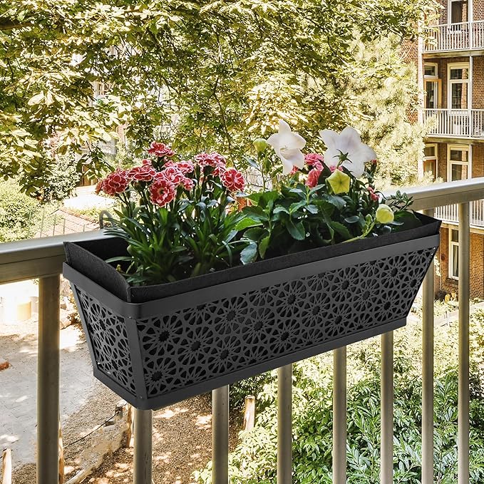 Adnee 4 Pcs 24 Inch Fabric Plant Window Box Liners-Rectangular Non-Woven - Image 6