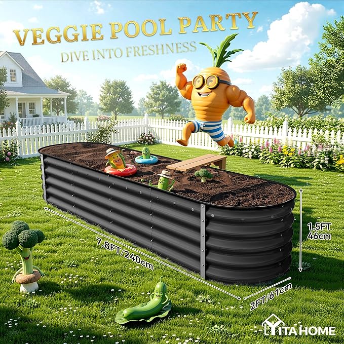 YITAHOME 17" Tall 9 in 1 Large Raised Garden Bed Kit, Outdoor Above Ground - Image 8