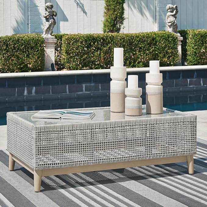 Signature Design by Ashley Seton Creek Casual Resin Wicker Outdoor Coffee Table - Image 2