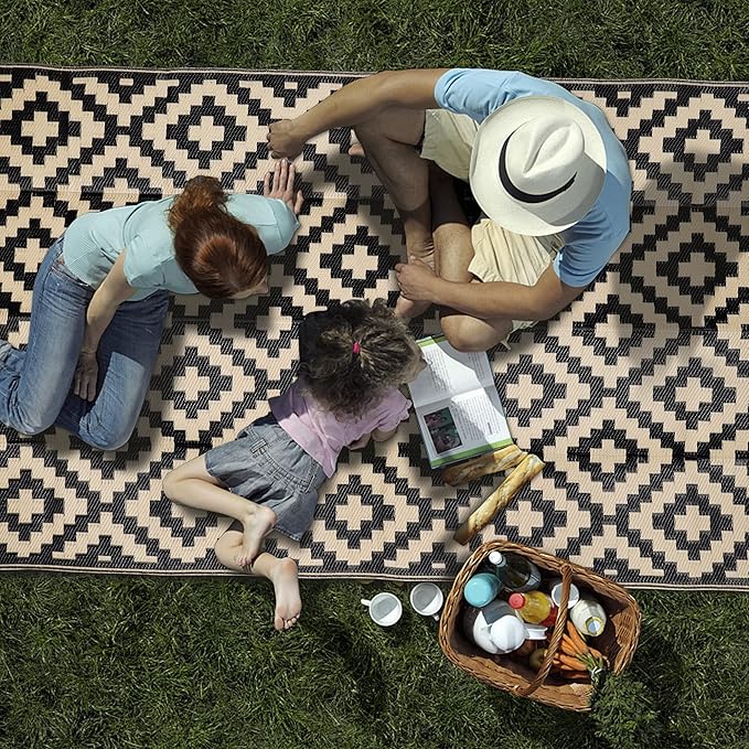 SAND MINE Waterproof Outdoor Rug 5x8 ft, Plastic Reversible Rug, Modern Area Rug - Image 6