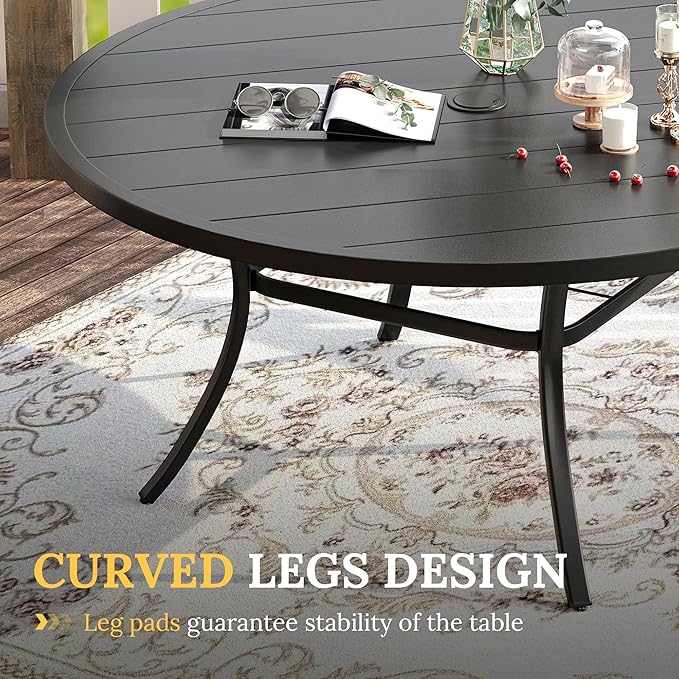 VICLLAX 63" Outdoor Round Patio Table - Image 6