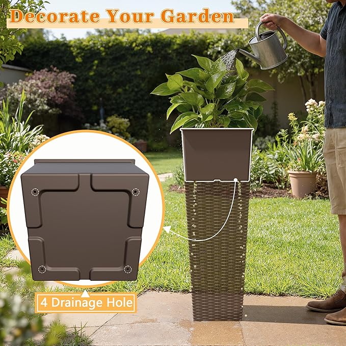 Greesum 32 Inch Tall Plastic Planters - Image 5