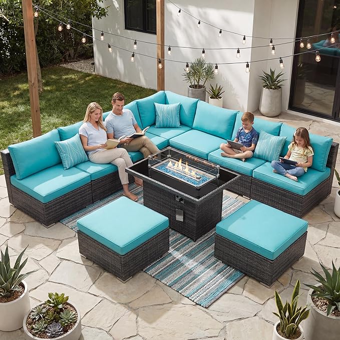 NICESOUL 10 Piece Modern Outdoor Furniture Set by NICESOUL