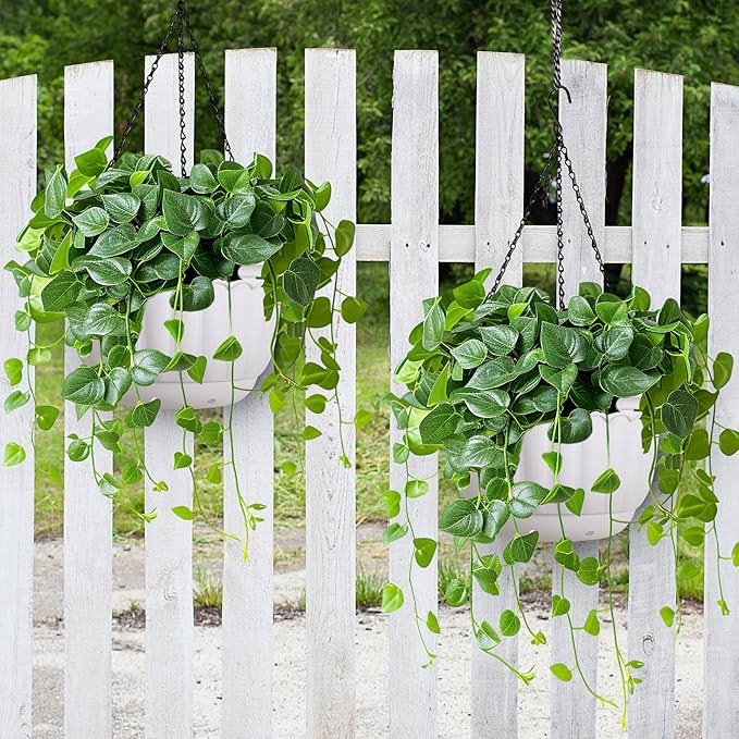 YIKUSH Planters for Outdoor Plants 2 Pack White Plant Pots - Image 9