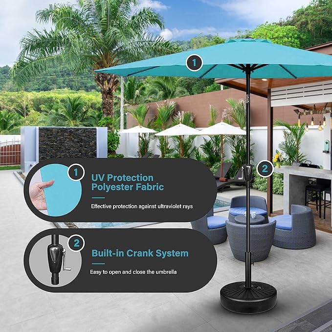 Simple Deluxe 9' Patio Umbrella Outdoor Table Market Yard Umbrella - Image 2