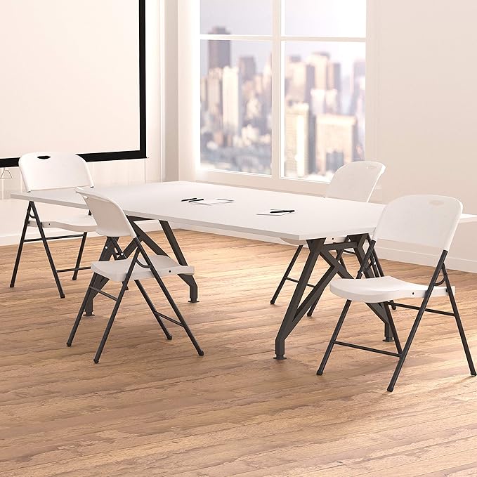 Amazon Basics Foldable Portable Comfortable Sturdy Folding Plastic Chair - Image 6