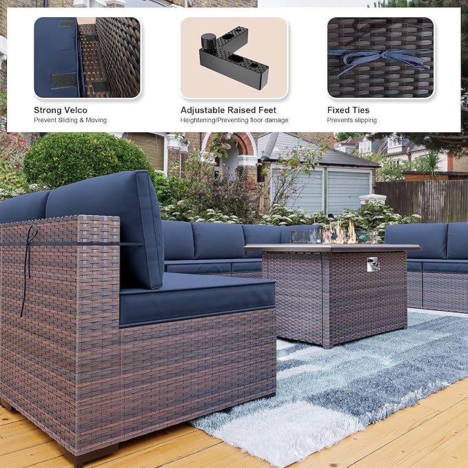 Kullavik 10 Pieces Outdoor Patio Furniture Set - Image 6
