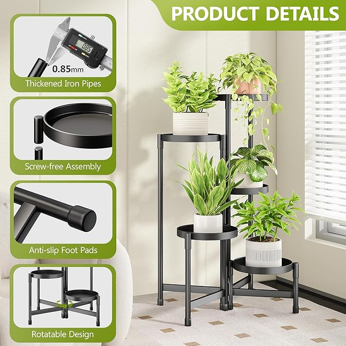 5 Tier Plant Stand Indoor, Tiered Plant Stand Outdoor - Image 5
