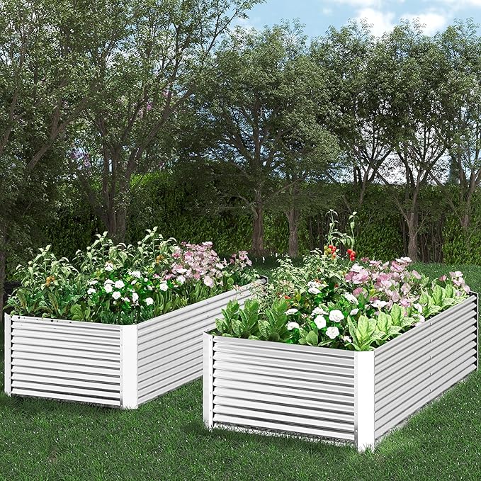 FRIZIONE 2pcs Tall 8x3ft Galvanized Raised Garden Bed Outdoor, Above Ground - Image 9