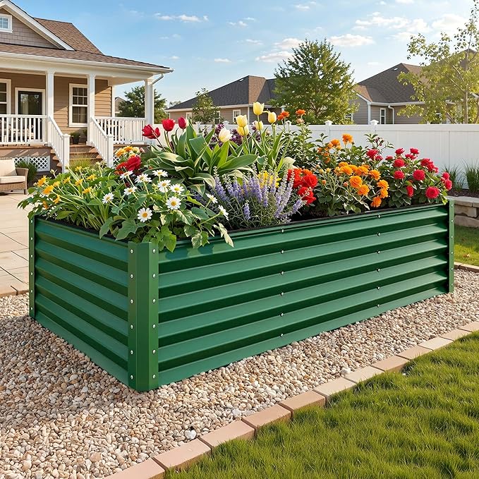 YITAHOME 8x4x3ft Large Raised Garden Bed Kit, Galvanized Metal Planter Box - Image 2