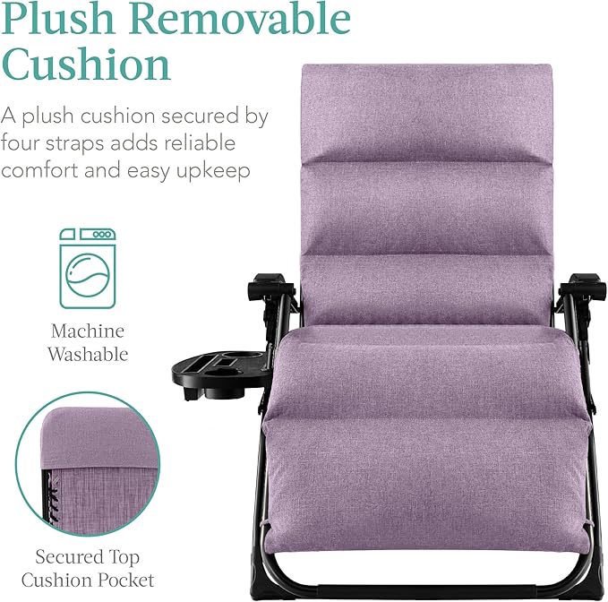 Best Choice Products Oversized Zero Gravity Chair, Folding Outdoor Patio - Image 3