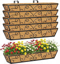 Y&M 30 Inch Window Deck with Coco Liner, Fence Metal Hanging Flower Planter by YM