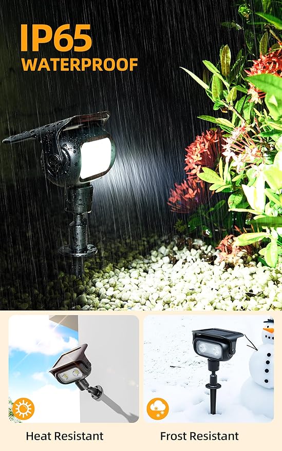 ROSHWEY Solar Spot Lights Outdoor, Waterproof Spotlights - Image 5