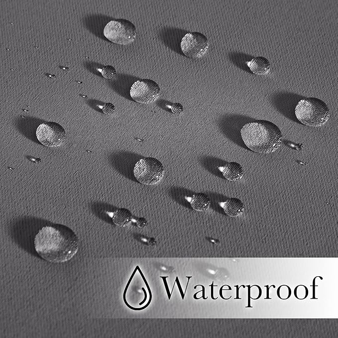 NICETOWN 2 Panels Outdoor Curtains Grommet & Back Tab on Top & Bottom - Image 4