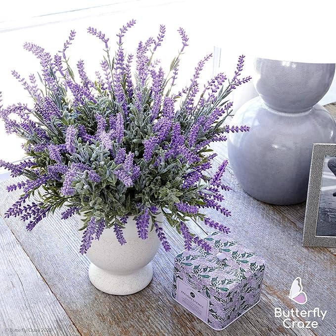 Butterfly Craze Lavender Artificial Flower Stems - Image 7