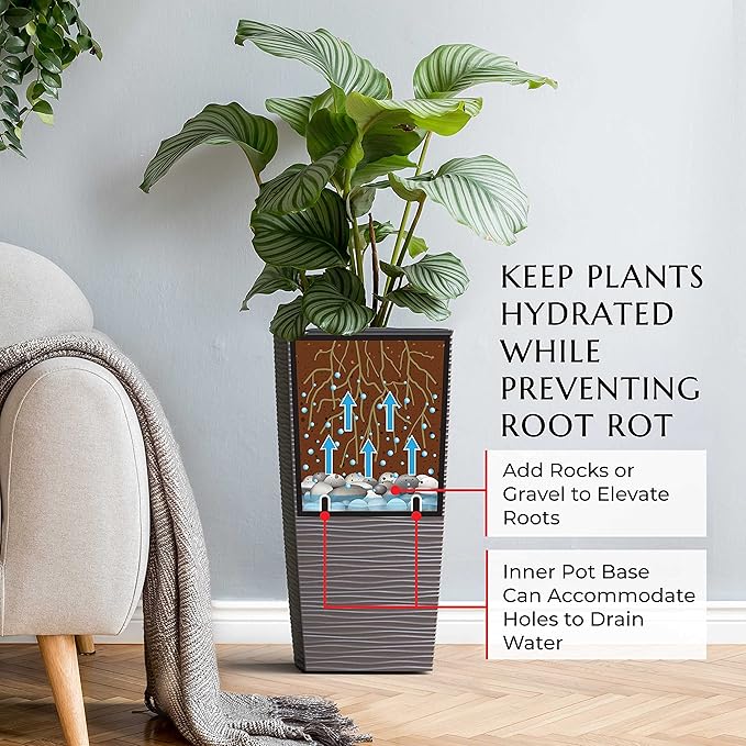 Mueller Janska M-Resin Heavy Duty Tall Planter, Indoor/Outdoor Grande Plant - Image 6