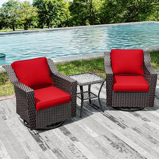 Joyside Wicker Patio Furniture Sets, 3 Pieces Upgraded Large Size Outdoor - Image 7