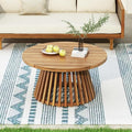 Merax Patio Outdoor Acacia Wood Round Coffee Table by Merax