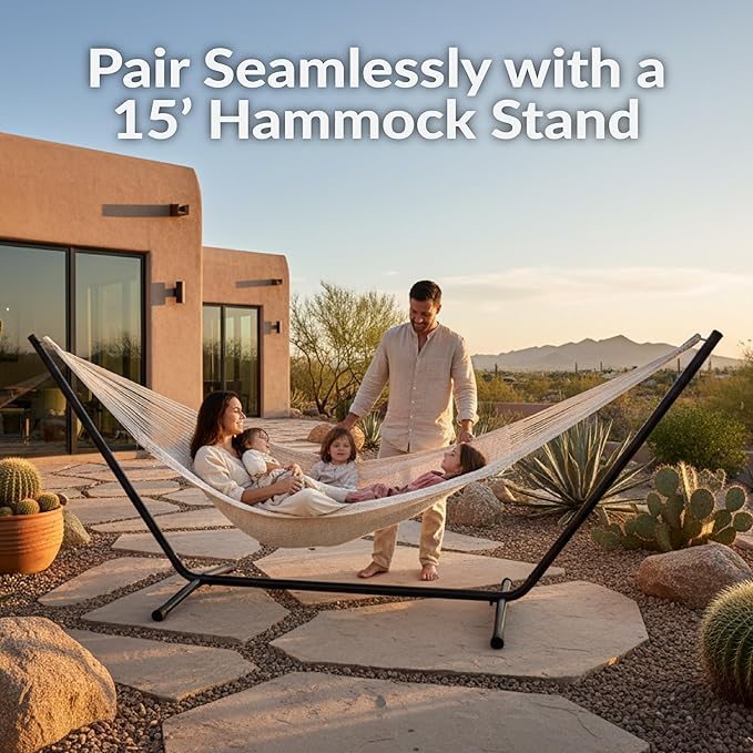Sunnydaze Handwoven XXL Thick Cord Mayan Double Hammock - Image 4