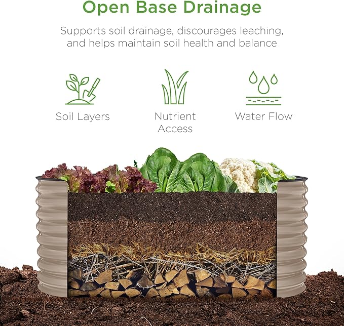 Best Choice Products 4x2x2ft Outdoor Metal Raised Garden Bed, Oval Deep Root - Image 3