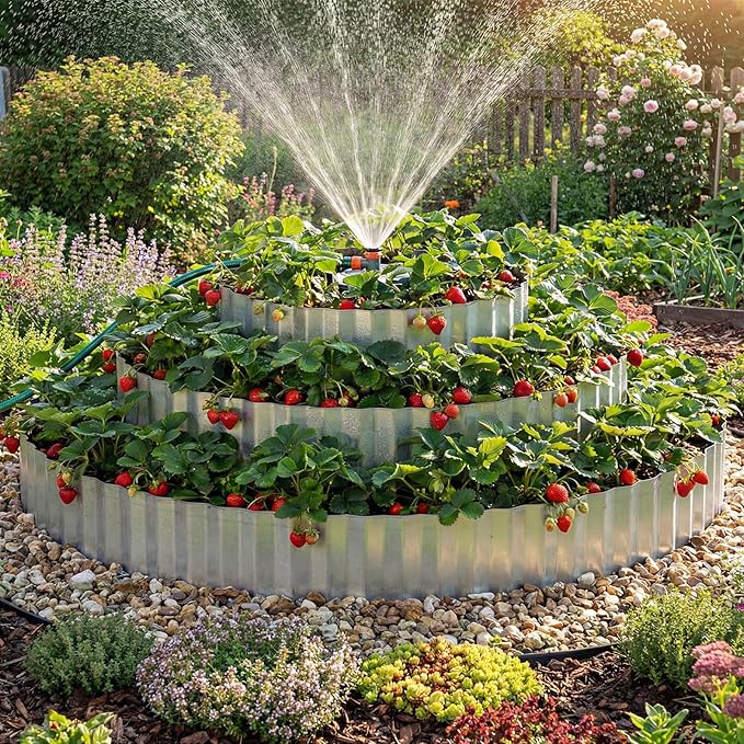 Pyramid Garden Kit, Strawberry garden Planter, 6 ft Diameter Base, Includes 3 - Image 7