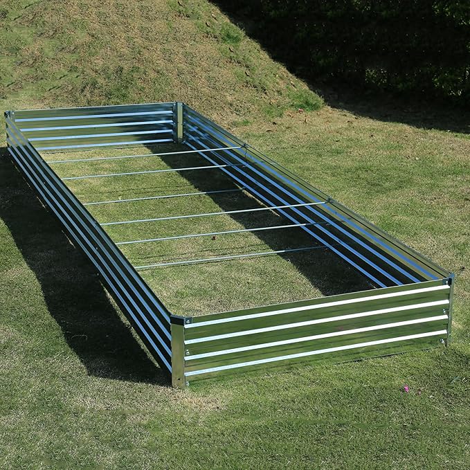 12x4x1ft Galvanized Raised Garden Bed, Outdoor Planter Box Metal Patio Kit - Image 6