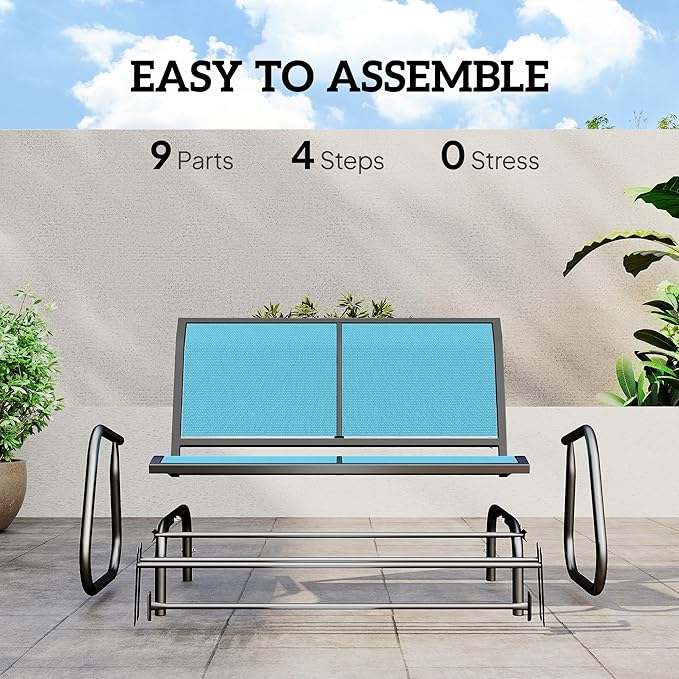 Outsunny 2-Person Outdoor Glider Bench, Patio Double Swing Rocking Chair - Image 5