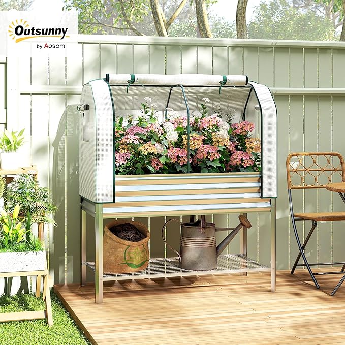 Outsunny Galvanised Raised Garden Bed - Image 2